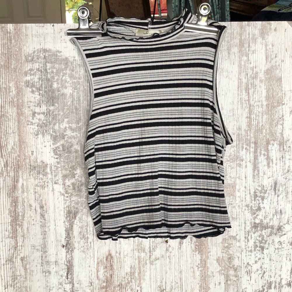 Gray and Black Stripped Shirt